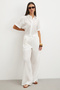 Linen-Look White Trousers - 4