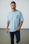 Men's Baby Blue Believe Printed Oversize T-shirt - 3