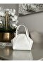 White Faux Leather Women's Hand and Shoulder Bag - 7