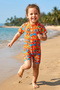 Uv Protection Jumpsuit Short Sleeve with Shorts Kids Baby Swimmer Swimwear C64 Zoo - 2