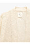 Cotton Long Wide Sleeve Floral Textured Embroidery Short Kimono Jacket - 5