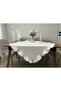 Ruffled Linen Runner Ruffled Fiskos Cover Ruffled Tablecloth 80 X 80 - 2