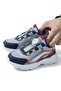 Automatic Lace-Up Ice Navy Blue Children's Sports Shoes - 5