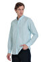 قميص كاجوال بأكمام طويلة وياقة بأزرار من القطن بنسبة 100% من Blue Comfort Fit