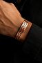 Copper Bracelet for Women and Men - Thick Model Handcuff Copper Bracelet with Ancient Greek Motifs and Greek Pattern - 3