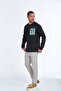 Stand For Art Printed Crew Neck Sweatshirt Black - 5