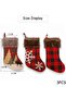 3-Pack Christmas Stockings 18 Inch, Classic Snowflake Tree Plaid Design for Holiday Decor - 2