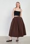 Women's high waist bell skirt - bitter coffee - 4