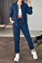 WOMEN'S ZIPPERED JACKET WAIST RUBBERED PANT SET - 4