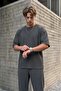 Ribbed oversize t-shirt anthracite - 2