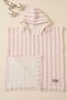 Powder Striped Baby Bathrobe Poncho – Muslin Cloth Children's Beach Poncho 1-3 Years - 2