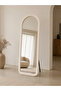 مرآة أرضية مقاس 160X60 بإطار قماشي كريمي - تصميم مقوس أنيق - 5