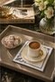 Cornered Gray 6-Piece Cocktail Coffee Presentation Napkin Maras Work Glazed Embroidery Embroidered Gardenia Presentation Bowl - 8