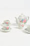 Floral Pattern Toy Tea Party Set - 16 Pieces, Porcelain Tea Set - 4