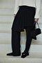 بنطلون أسود بتصميم تنورة مطوية - 4