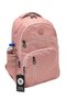 Luxury Satin Waterproof Fabric Powder Color Large Size School Backpack / 1700