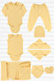 Wells 9 Piece Hospital Discharge Set Organic Cotton Newborn Set - Yellow - 2