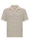 Apaş collar striped knitted men's t-shirt