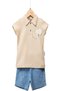 Baby Boy Polo Collar Elephant Embroidered 2-Piece Set with Shorts Summer Fabric 6-24 Months - 5