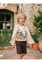 Boy's Long Sleeve Basic Shirt for Ages 2-5 - Stone Color 5-6 Years