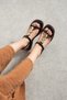 Brown Women's Sandals Gold Buckled Bodrum Style Sandals Ergonomic Comfortable Style - 2