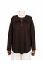 Women's Lycra Mid-Age and Above Four Seasons Mother's Combed Cotton Blouse New Season Striped Stripe Button Detail - 5