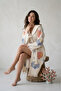 Coral Muslin Peshtemal Cotton Bathrobe Tasseled Robe Cotton Muslin Hammam Dressing Gown - 3