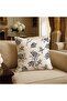 Black Background with White Floral Pattern Contrast Modern 4-Piece Throw Pillow Cover - 5