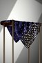 100% twill silk flower patterned navy blue colored 90x90 scarf sewing method: hand stitching - 3