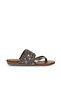 Gray Shiny Leather Women's Flip Flops 01Wu7448 - 2