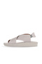 Gray Leather Women's Flat Sandals 01Wy2303 - 3