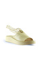 Yellow Leather Women's Wedge Heeled Slippers 01Wu4637 - 3