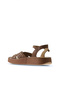 Brown Leather Women's Flat Sandals 01Wu4618 - 5