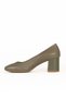 Khaki Leather Women's Heeled Shoes 01We5601 - 4