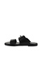 Black Leather Women's Flat Slippers 01Wy2001 - 4