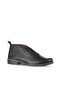 Black Leather Women's Flat Boots 01Wd3805 - 2