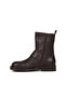 Brown Leather Women's Flat Boots 01Wf4303 - 3
