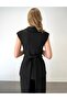 Women's Suit with Double-Breasted Vest and Padded High-Waisted Trousers - Black - 5