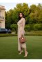 Imported Crepe & Lace Fabric Buckle Detail Lined Custom Design Maxi Dress - 4