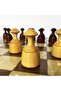 Handmade Boxwood Wooden Checkers Set 50mm Cream-Brown - 7