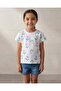 Girls White Flower All Over Print T-Shirt