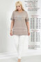 Women's Plus Size Summer Top High Quality 100% Cotton Linen Woven Embroidered Mom T-Shirt - Mesh Detailed Blouse Short Sleeve Comfortable Fit - 2