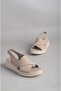 Seç Km11 Genuine Leather Anatomical Women Sandals Stone - 2