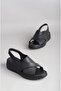 Seç Km11 Genuine Leather Anatomical Women Sandals Black - 2
