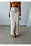 Maxi Denim Skirt with Slit Detail - 2