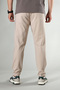 Men's Cream Sports Pants Stretch Fabric Fabric Relaxed Fit Elastic Drawstring Waist - 7
