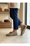 Genuine Leather Beige Suede Women's Leather Ballerinas Dp86-0002