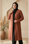 Large Size Draped Long Seasonal Cardigan 8740-01 Brown - 4