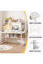 Study Desk Study Table with Shelves, Multiple for Study Writting Home Office desk 110*126*50 cm - 6