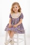 Girl's Floral Patterned Lace Detailed Short Sleeve Summer Dress (2-5 Years) - 5